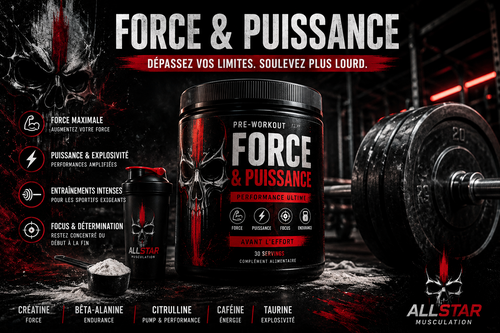 Pre workout Force et Puissance AllStar Musculation pour améliorer la force et les performances